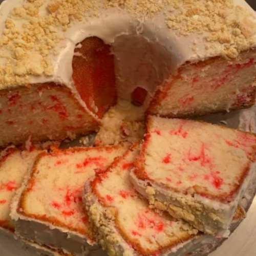 Strawberry Crunch Pound Cake